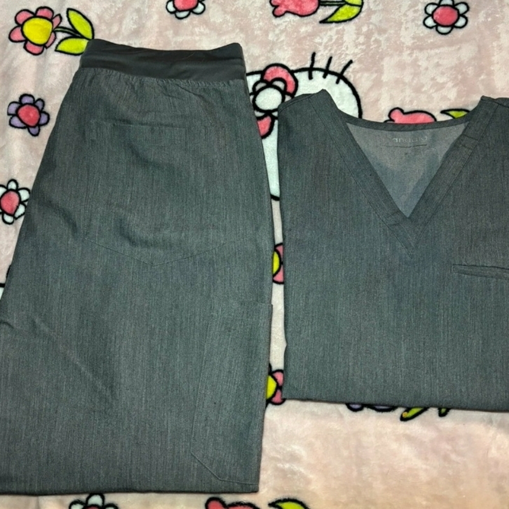 Gray V-Neck Women's Top